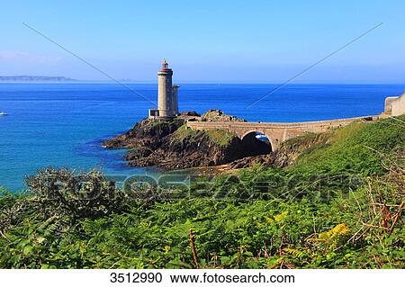 Stock Image - France, Brittany, Rade de Brest, Phare du Petit Minou.. Fotosearch