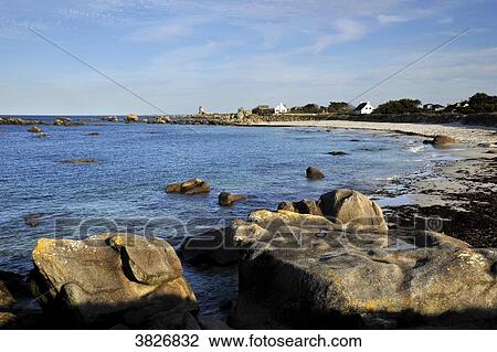 France, Brittany region, Finistere department, sea side at Brignogan-Plages city, beach and rocks. View Large Photo Image Stock Image - France, Brittany region, Finistere department, sea side at Brignogan-Plages city, beach and rocks.. Fotosearch