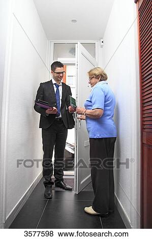 France, canvassing at the main door View Large Photo Image Stock Photo - France, canvassing at the main door. Fotosearch