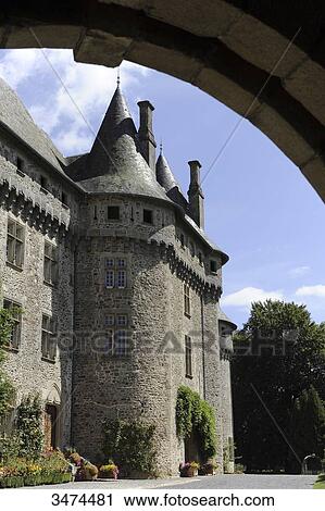 Stock Image - France, Center of France, Arnac-Pompadour, The Pompadour castle. Fotosearch