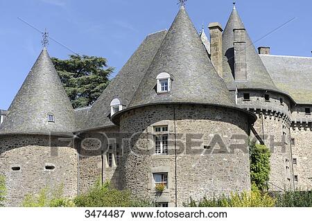 Stock Photo - France, Center of France, Arnac-Pompadour, The Pompadour castle. Fotosearch