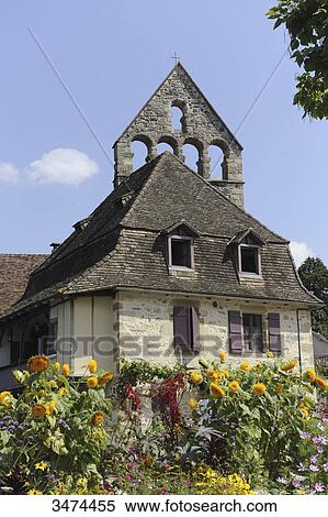 Stock Photography - France, Center of France, Beaulieu-sur-Dordogne. The chapel of penitents, religious heritage, church. Fotosearch