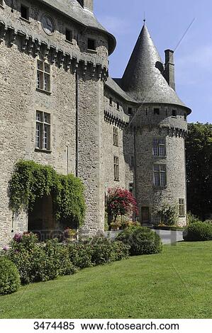 Stock Photography - France, Center of France, Arnac-Pompadour, The Pompadour castle. Fotosearch
