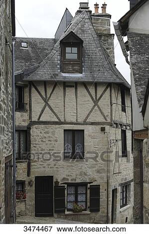 France, Center of France, Treignac sur Vezere, half-timbered house View Large Photo Image Stock Photo - France, Center of France, Treignac sur Vezere, half-timbered house. Fotosearch