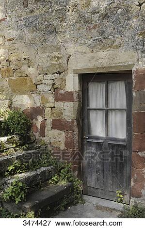 France, Center of France, Turenne, typical architecture of the village, door, stairs, View Large Photo Image Stock Photo - France, Center of France, Turenne, typical architecture of the village, door, stairs,. Fotosearch