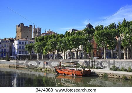 France, central Southern France, Narbonne. Cnala de la Robine View Large Photo Image Stock Photo - France, central Southern France, Narbonne. Cnala de la Robine. Fotosearch