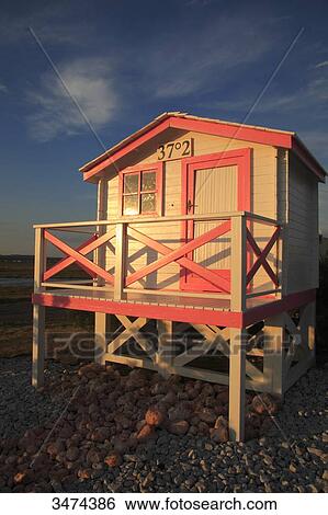Stock Photograph - France, central Southern France, Gruissan. A cabin. Fotosearch