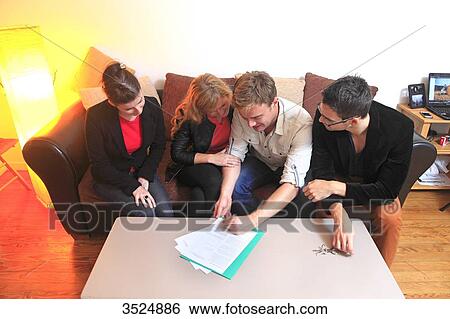 France, couple signing leasing agreement of apartment View Large Photo Image Stock Photograph - France, couple signing leasing agreement of apartment. Fotosearch