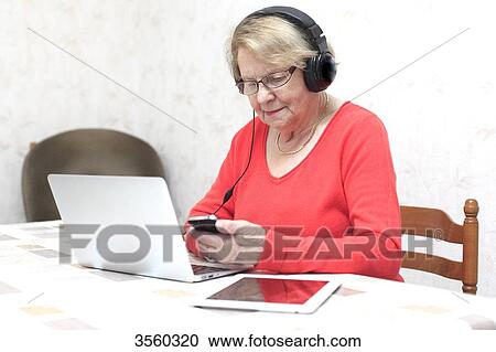 France, elderly listening to music View Large Photo Image Stock Image - France, elderly listening to music. Fotosearch