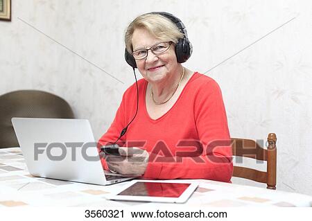 France, elderly listening to music View Large Photo Image Stock Image - France, elderly listening to music. Fotosearch