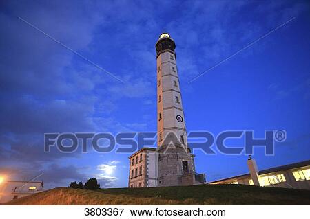 Stock Photo - France, Hauts de France, Pas de Calais, Calais. Minck. Lighthouse. Fotosearch