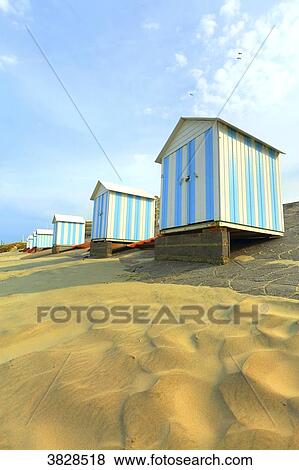 France, Hauts de France, Pas de Calais, Hardelot, beach huts View Large Photo Image Stock Photo - France, Hauts de France, Pas de Calais, Hardelot, beach huts. Fotosearch