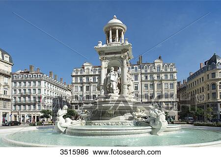 France. Lyon. Fountain of the Place des Jacobins ( 1885 ) View Large Photo Image Stock Photograph - France. Lyon. Fountain of the Place des Jacobins ( 1885 ). Fotosearch