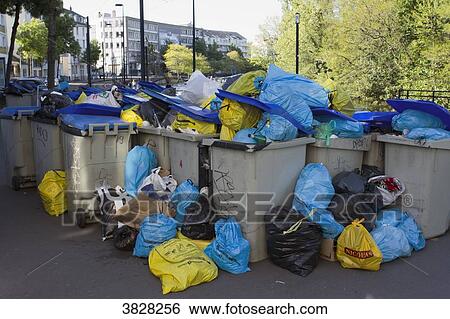 France, Nantes, a street during a garbage strike, in April 2017. View Large Photo Image Stock Photograph - France, Nantes, a street during a garbage strike, in April 2017.. Fotosearch