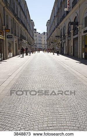 France, Nantes, Rue d'Orleans, pedestrian area. View Large Photo Image Stock Image - France, Nantes, Rue d'Orleans, pedestrian area.. Fotosearch