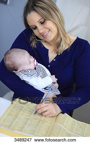 France, new mother with her baby, seeking work View Large Photo Image Stock Photo - France, new mother with her baby, seeking work. Fotosearch