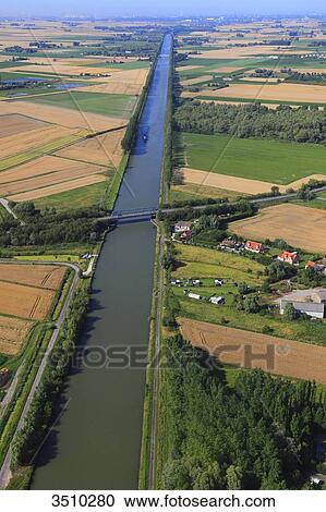 Stock Image - France, Nord-Pas de Calais. Canal de la Colme. Fotosearch