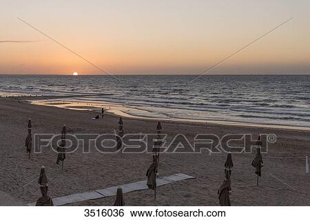 France, Normandy, beach umbrellas on the beach at sunset View Large Photo Image Stock Photograph - France, Normandy, beach umbrellas on the beach at sunset. Fotosearch
