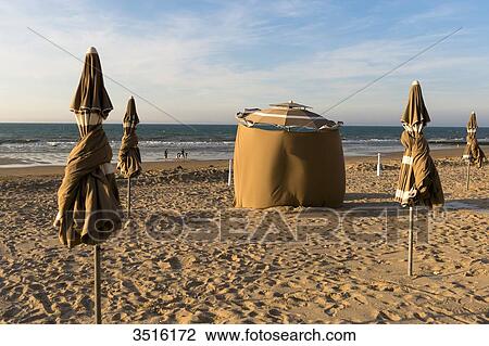 France, Normandy, Cabourg, beach umbrellas View Large Photo Image Stock Image - France, Normandy, Cabourg, beach umbrellas. Fotosearch