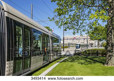 France, Normandy, Le Havre, City hall square, streetcar View Large Photo Image Picture - France, Normandy, Le Havre, City hall square, streetcar. Fotosearch