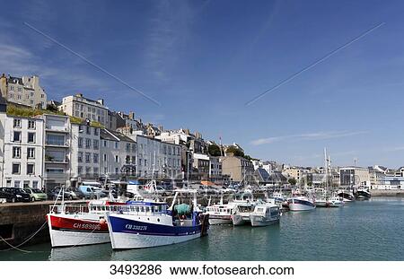 France, Normandy. Manche. Granville. The fishing port. View Large Photo Image Stock Photograph - France, Normandy. Manche. Granville. The fishing port.. Fotosearch