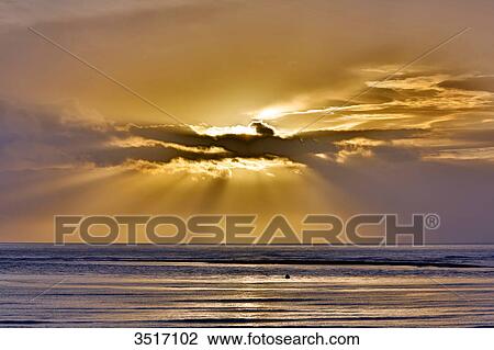 France, Normandy. Manche. Montmartin sur Mer. Light effect at sunset. View Large Photo Image Stock Image - France, Normandy. Manche. Montmartin sur Mer. Light effect at sunset.. Fotosearch