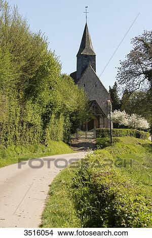 France, Normandy, old traditionnal church in a little village View Large Photo Image Picture - France, Normandy, old traditionnal church in a little village. Fotosearch
