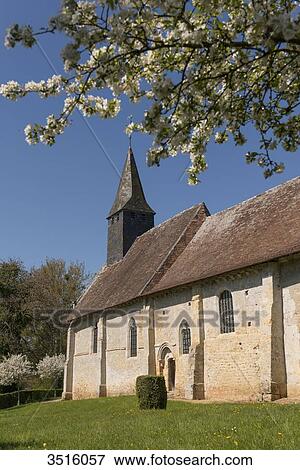 France, Normandy, old traditionnal church in a little village View Large Photo Image Stock Photo - France, Normandy, old traditionnal church in a little village. Fotosearch