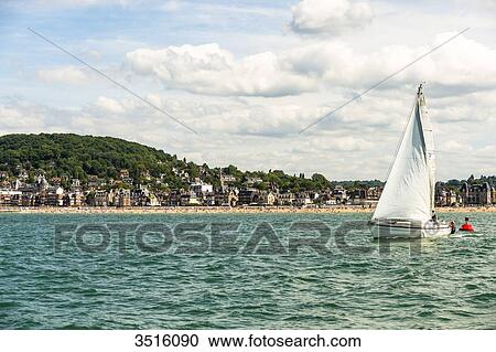 France, Normandy, the city of Houlgate seen from the sea View Large Photo Image Stock Image - France, Normandy, the city of Houlgate seen from the sea. Fotosearch