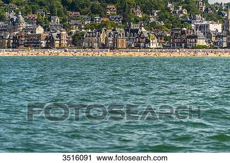 France, Normandy, the city of Houlgate seen from the sea View Large Photo Image Stock Image - France, Normandy, the city of Houlgate seen from the sea. Fotosearch