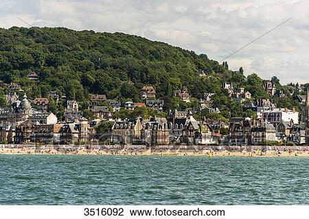 France, Normandy, the city of Houlgate seen from the sea View Large Photo Image Stock Image - France, Normandy, the city of Houlgate seen from the sea. Fotosearch