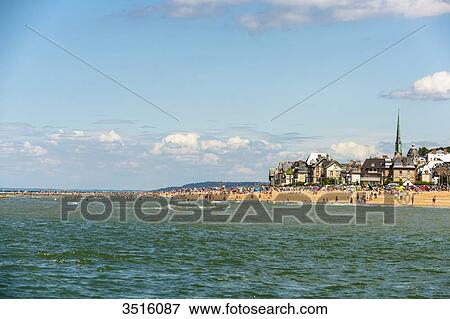 France, Normandy, the city of Houlgate seen from the sea View Large Photo Image Stock Photo - France, Normandy, the city of Houlgate seen from the sea. Fotosearch