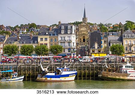 France, Normandy, the city of Trouville seen from the river View Large Photo Image Stock Image - France, Normandy, the city of Trouville seen from the river. Fotosearch