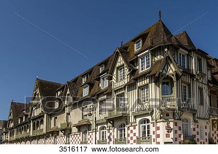 France, Normandy,, The faades of the Normandy Hotel in typical normandic style View Large Photo Image Stock Photo - France, Normandy,, The faades of the Normandy Hotel in typical normandic style. Fotosearch