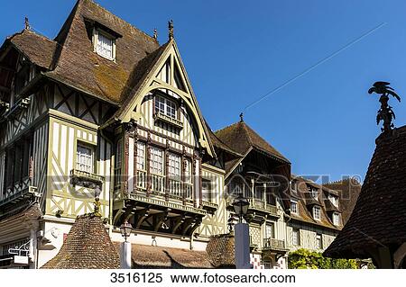 France, Normandy,, The faades of the Normandy Hotel in typical normandic style View Large Photo Image Stock Photography - France, Normandy,, The faades of the Normandy Hotel in typical normandic style. Fotosearch