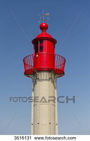 Stock Image - France, Normandy, the lighthouse from Trouville on a beautiful summer day. Fotosearch