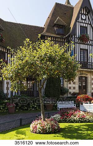 Stock Image - France, Normandy, the Town house of Deauville in traditionnal normandic style. Fotosearch