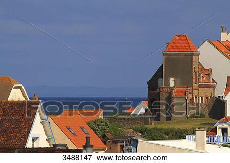 France, North Coast. Audresselles. Background: the English coast View Large Photo Image Stock Photo - France, North Coast. Audresselles. Background: the English coast. Fotosearch