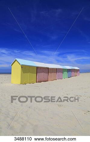 France, North Coast Berck sur Mer Coloured beach huts View Large Photo Image Stock Image - France, North Coast Berck sur Mer Coloured beach huts. Fotosearch