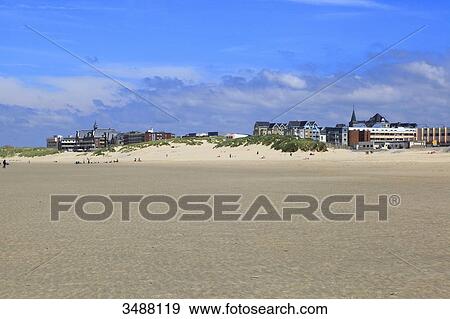 Stock Photo - France, North Coast. Berck sur Mer. Panorama with the Charcot Institut. Fotosearch
