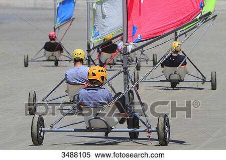 France, North Coast, Berck sur Mer, land sailing View Large Photo Image Stock Photography - France, North Coast, Berck sur Mer, land sailing. Fotosearch