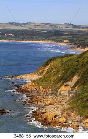 Stock Photography - France, North Coast. View of Wissant Bay from Cap Gris-Nez. Fotosearch