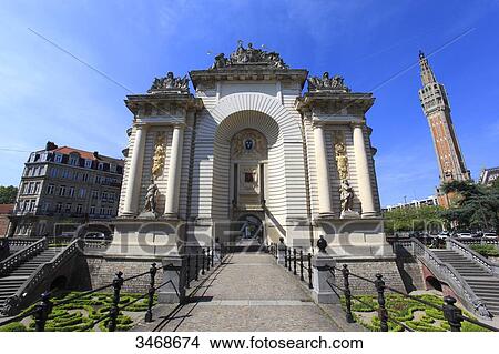 France, North-Eastern France, Lille, belfry and triumphal arch View Large Photo Image Picture - France, North-Eastern France, Lille, belfry and triumphal arch. Fotosearch