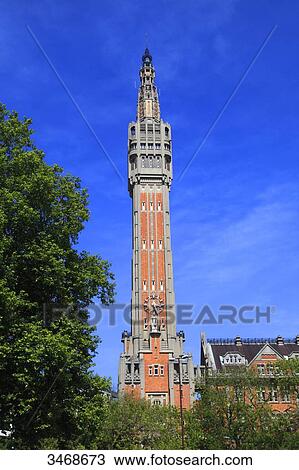 France, North-Eastern France, Lille, belfry of the city hall View Large Photo Image Stock Image - France, North-Eastern France, Lille, belfry of the city hall. Fotosearch