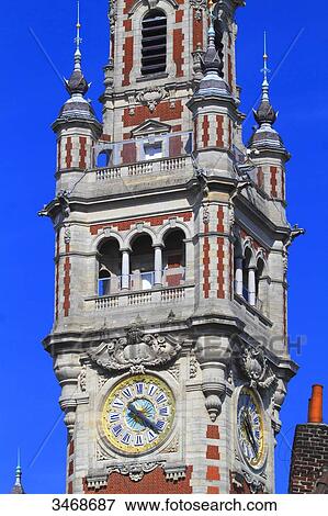 France, North-Eastern France, Lille, belfry of the Chamber of Commerce and Industry, neo-Flemish style View Large Photo Image Stock Photo - France, North-Eastern France, Lille, belfry of the Chamber of Commerce and Industry, neo-Flemish style. Fotosearch