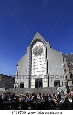 Stock Photo - France, North-Eastern France, Lille, Notre-Dame-de-la-Treille Cathedral Basilica, Neo-Gothic style. Fotosearch