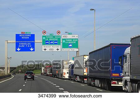 France, Northern France, Coquelles. Channel motorway. View Large Photo Image Stock Photo - France, Northern France, Coquelles. Channel motorway.. Fotosearch