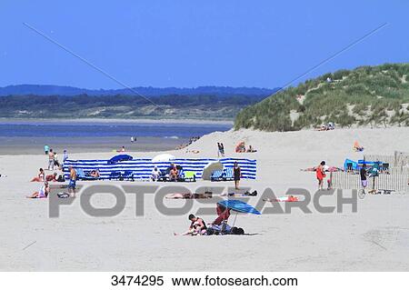 Stock Photography - France, Northern France, Le Touquet. The beach.. Fotosearch