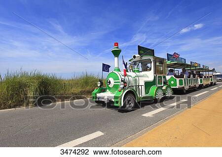 Stock Image - France, Northern France, Pas de Calais, Le Touquet. Little train. Fotosearch