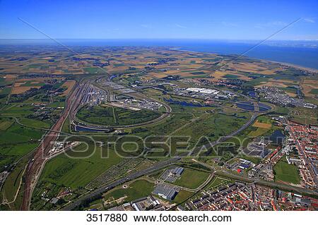 France, Northern France, Pas de Calais. Calais. Eurotunnel site and Cite Euopr mall. View Large Photo Image Stock Image - France, Northern France, Pas de Calais. Calais. Eurotunnel site and Cite Euopr mall.. Fotosearch